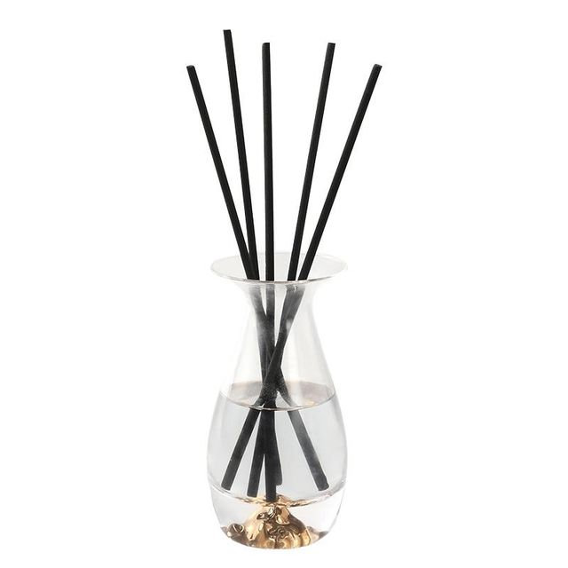 Diffuseur de roseaux en verre transparent - parfum fleur blanche - boîte-cadeau, Ambre