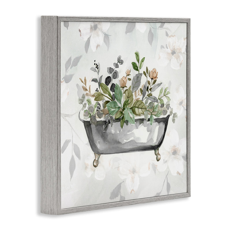 Art de giclée de bain à motif de feuilles par Nan, Estampe numérique Farmhouse, H 12 po x l 12 po
