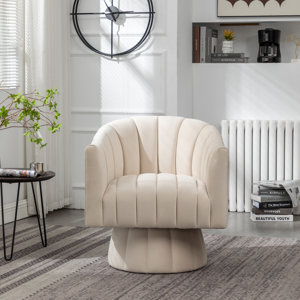 Willa Arlo Interiors Murrow Upholstered Swivel Barrel Chair & Reviews ...
