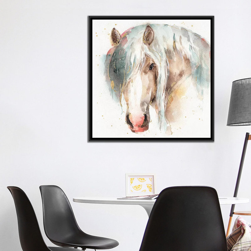 «Farm Friends VI», reproduction d'art sur toile, H 18 po x l 18 po x P 1,5 po, Toile avec cadre noir, Pas de tapis