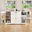 Buffet de style champêtre de 56 po de large avec tiroir, 4 portes et tablettes réglables-342289162-458506403