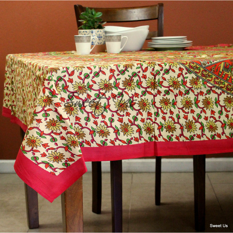 Nappe en coton rectangulaire, Rouge