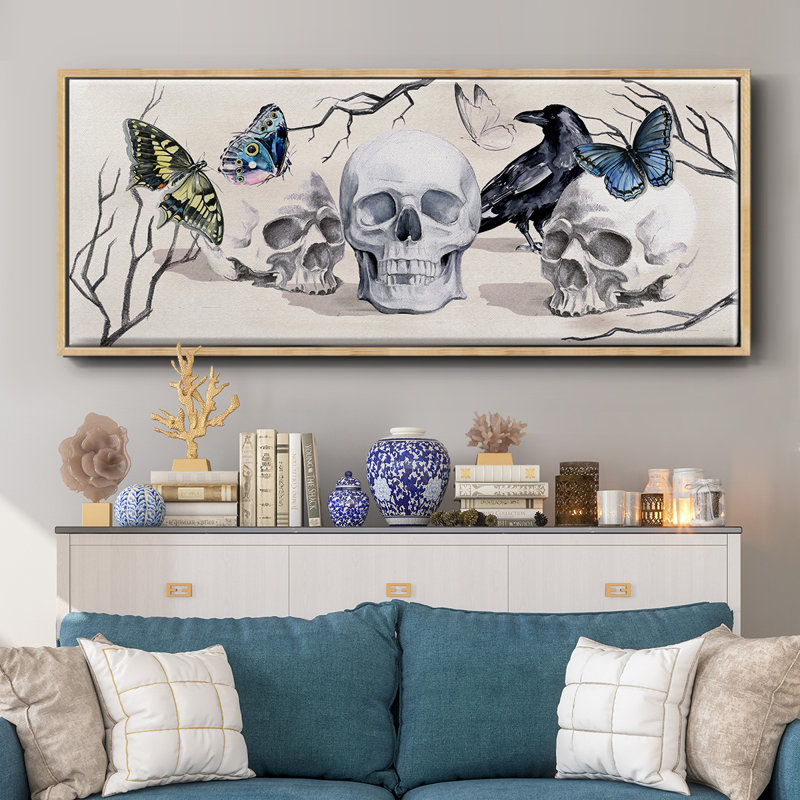 Nevermore Collection D- Framed Canvas, 12" H x 30" W