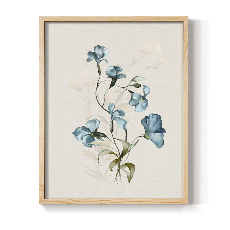 Reproduction encadrée Sweet Pea II - bois massif, Naturel, H 11 po x l 9 po