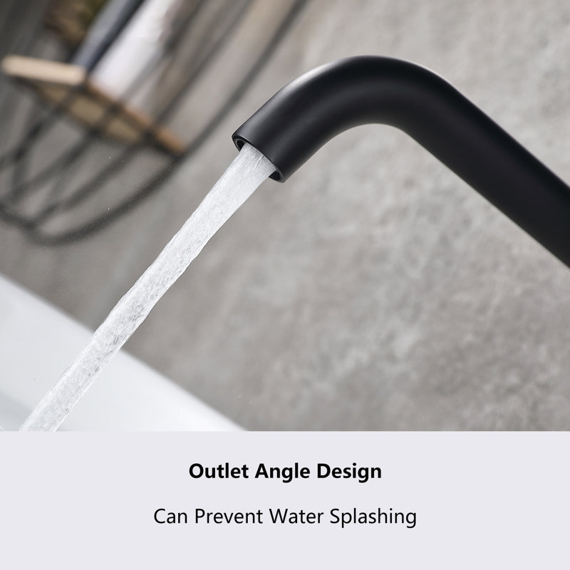 Wall Mounted Bathroom Faucet, Matte Black