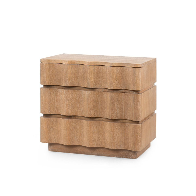 Vanessa 3 - Drawer Solid Wood Nightstand