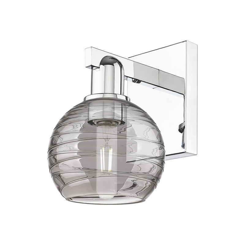 Athens Deco Swirl 1 Light Wallmounted Sconce, Polished Chrome