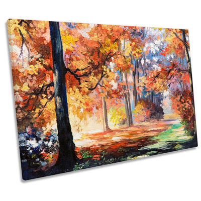 Autumn Tree Floral Countryside Framed - Wrapped Canvas Print