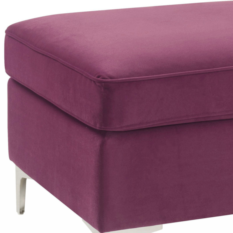 Repose-pieds Jaszira, velours bourgogne