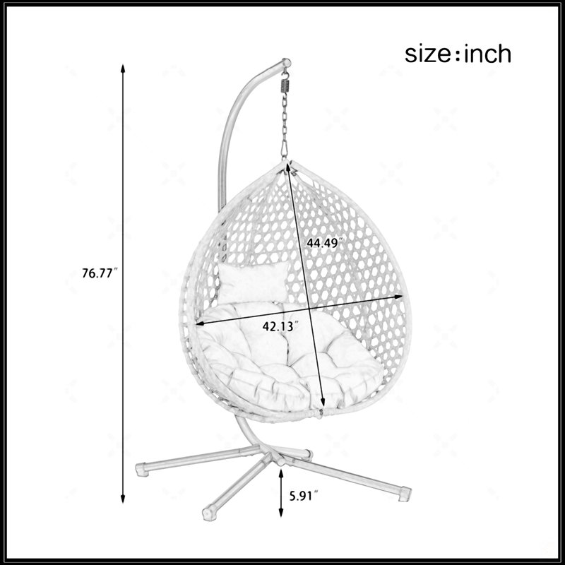Fauteuil à œufs suspendu polyvalent, Gris, Beige