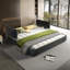 King Size Cloud Bed Frame With Oversized Padded Movable Headboard-1857825705