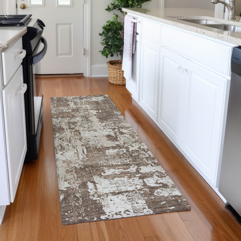 Premium Machine Washable Mayfield AMF1008 Abstract Rug, Runner 2'3" x 7'6"