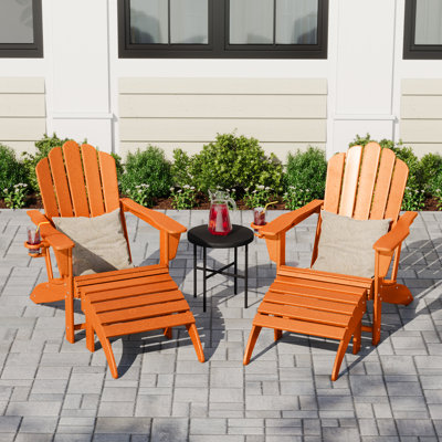 Ensemble de chaises d'extérieur en poly Adirondack avec repose-pieds 4 pièces