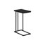 Table d'appoint moderne en forme de C - table de bout noire pour le salon, table d'appoint pour canapé, table de collation avec structure en métal, table d'appoint de chambre contemporaine