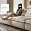 Canapé modulaire en polyester blanc crème-955745666-955745667