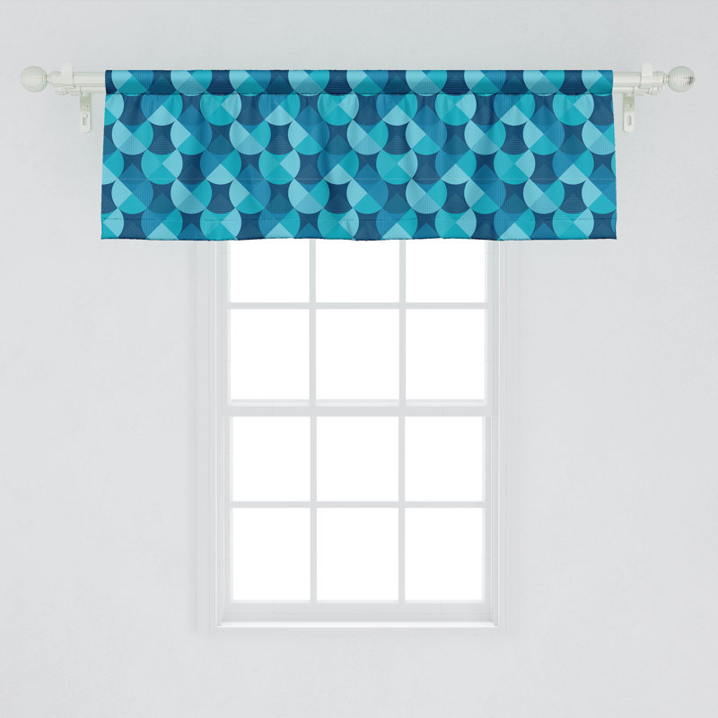 Ambesonne Circle Pattern Valance Pack of 2 Round with 92275, 54" W x 12" L