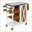 Îlot de cuisine extérieur pliable en acier inoxydable avec roulettes verrouillables, rangement et porte-serviettes pour la commodité du patio-590693934-590693935-590693939
