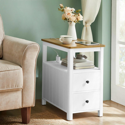 Philbin 2-Drawer End Table with Charging Station