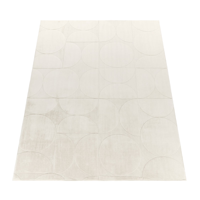 Lelystad Rectangle Geometric Dhurrie, Light beige, Rectangle 80cm x 150cm