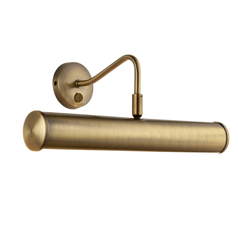 1 - Light Hardwired Wall Mounted Picture Light, Antique Brass, 18.5 cm H x 35.5 cm W