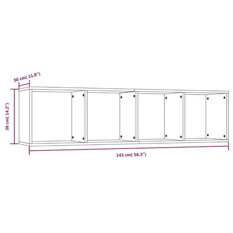 Keya Cube Bookcase, Grey Sonoma