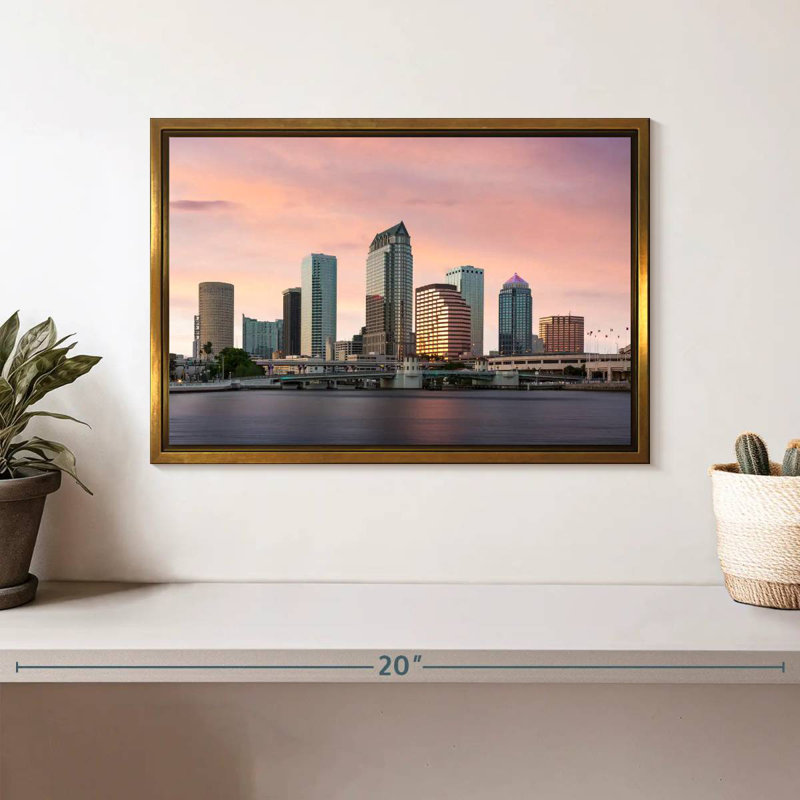 Tampa Bay, 13 po x 9 po, Cadre flottant doré
