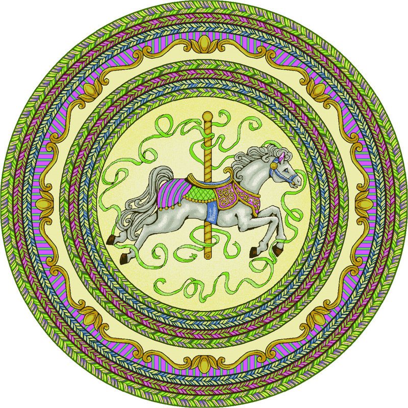 Tapis touffeté Carousel, Rond 5 pi 4 po