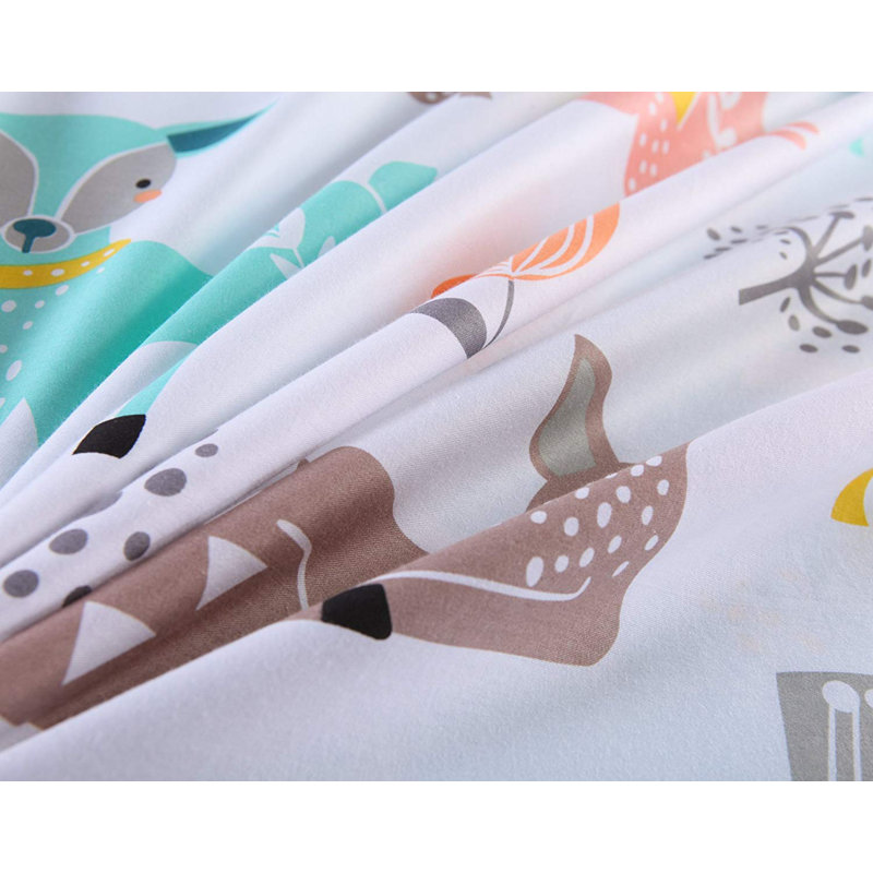 100% Cotton Animal Print Sheet Set, Twin Sheet Set with 2 Pillowcases
