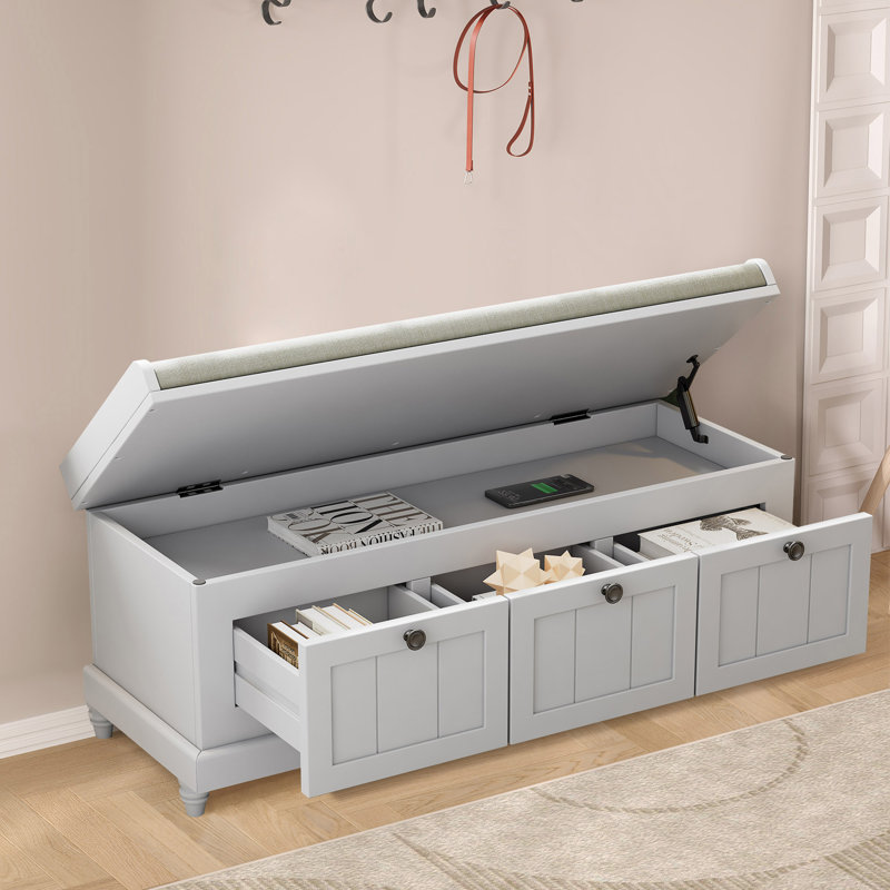 Arulappu Storage Bench, Light Gray
