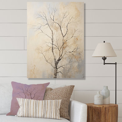 " Beige Trees Oak Solitude V "