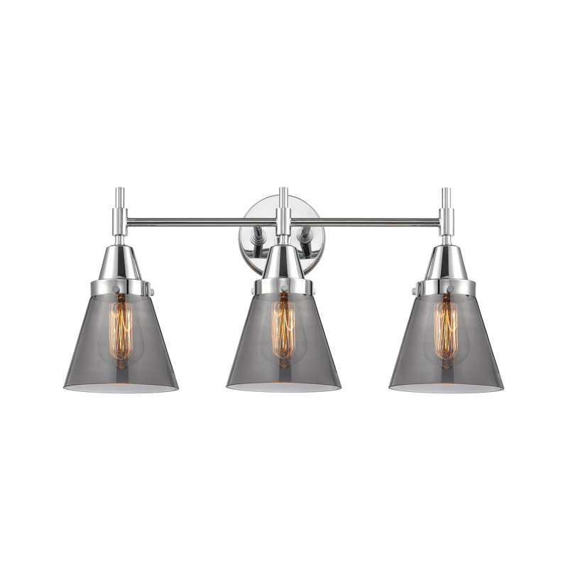 Éclairage pour meuble-lavabo à 3 lumières à intensité variable Gayle, Ampoule DEL rétro 4 watts, Chrome poli
