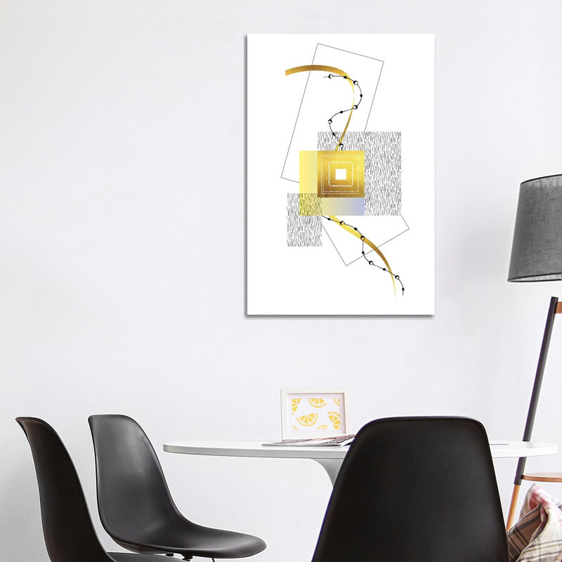 Posh Design No. 2 Gold by Melanie Viola - Wrapped Canvas Print, 101.6 cm H x 66.04 cm W x 3.175 cm D