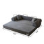 Canapé à compression de 78,8 po, canapé-lit convertible au sol avec accoudoirs avec dossier coussiné, canapé-lit futon confortable, causeuse modulaire désossée, tissu en velours côtelé, pour le salon, la chambre à coucher-133264913-133264920