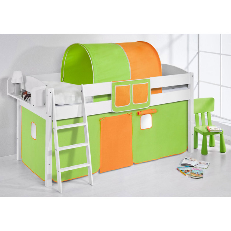 Basic European Single Mid Sleeper Bed with Curtain