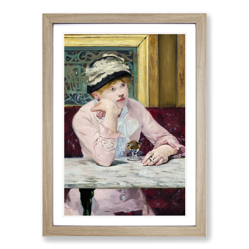 Plum Brandy by Edouard Manet - Picture Frame Painting, 36cm H x 27cm W x 2cm D, Oak Framed