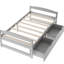 Lit plateforme simple gris avec accessoires de tiroir - Personnalisez vos tiroirs à thème pour créer une atmosphère douillette-671731938