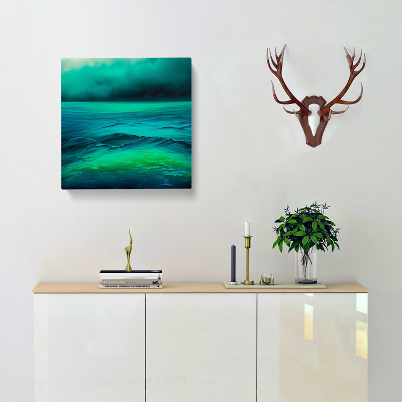 Ocean Color Field Painting No.1 - Wrapped Canvas, 50cm H x 50cm W x 3cm D