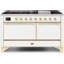 ILVE UM15FDQNS3BKCLP Majestic II 60 inch Dual Fuel Range with 9 Burners, Griddle (Liquid Propane, Solid Door, Glossy Black, Chrome)-1666292731-1666292730