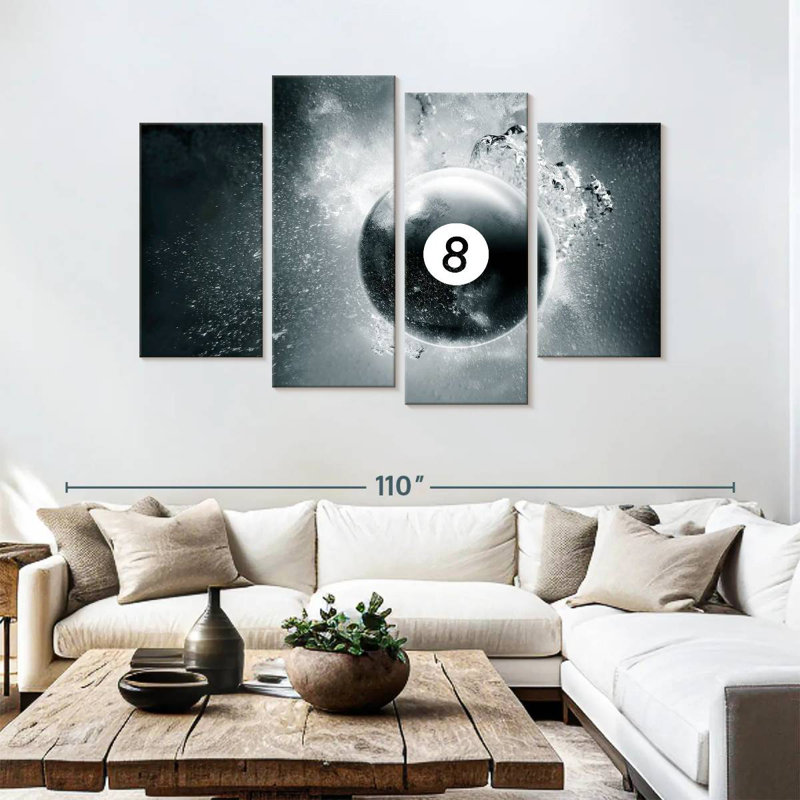 Goutte d'eau Senne Eight Ball, H 54 po x l 84 po