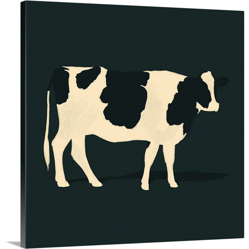 Art mural raffiné Holstein III, Toile tendue, H 20 po x l 20 po x P 1 po