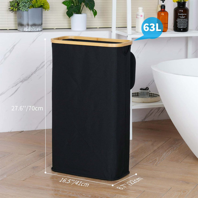 Bhargava Laundry Hamper with Handles, 70 x 41 x 22, Black