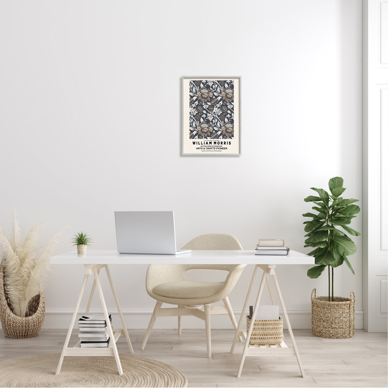Motif neutre de fleurs botaniques brunes détaillées, L 16 po x H 16 po, Estampe numérique Farmhouse