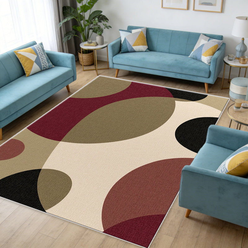 Tapis bourgogne 1PC, élégant tapis décoratif polyvalent, facile à nettoyer et à entretenir, meuble idéal pour la chambre à coucher, le salon, le couloir, le vestibule, le dortoir et le bureau afin de rafraîchir l'ambiance intérieure de votre maison