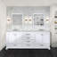 Meuble-lavabo double blanc 80 po X P 22 po D, dessus en marbre de Carrare et ensemble de robinet-117844489
