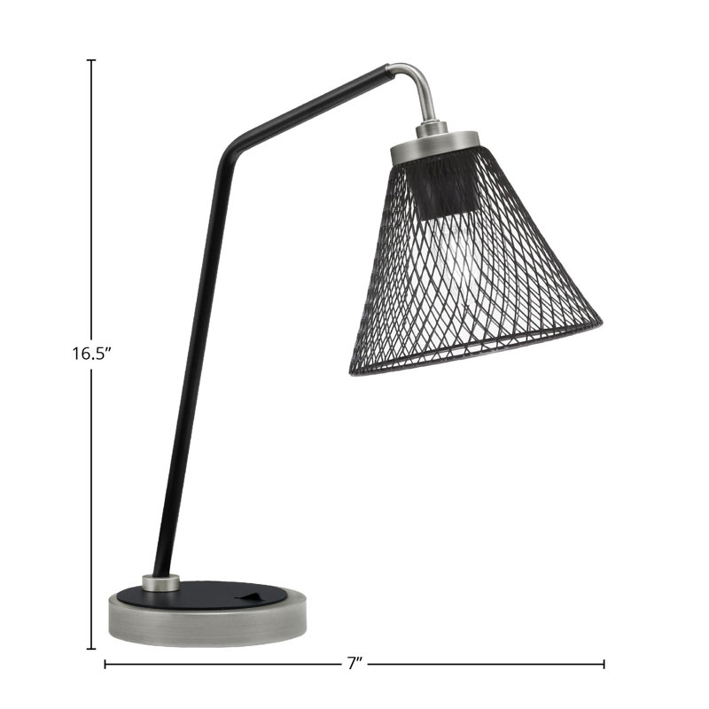 Lampe de bureau en acier inoxydable Calila, Graphite / noir mat