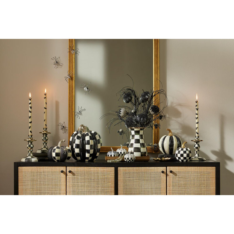 Courtly Check Small Enamel Candlestick