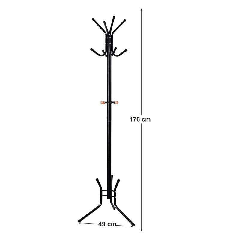 Baily Metal Freestanding 12 - Hook Coat Rack