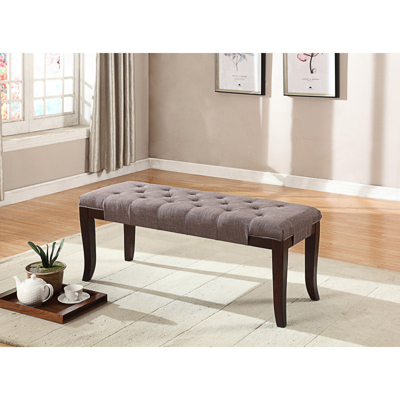 Tufted Bench, Upholstered Bench, Brown