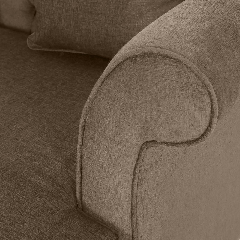 Chaises longues confortables en tissu brun, décoration intérieure moderne