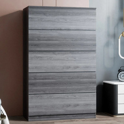 Five-drawer 59" Tall & 35" W Jumbo Chest In Grey